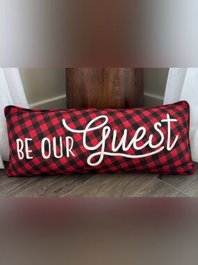 Merry Christmas Embroidered script,MERRY print, buffalo plaid trim,rectangle